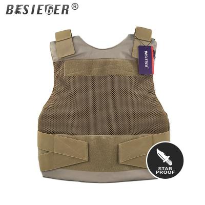 China 25 layers of stab proof PE fiber felt + 1 layer of multi-attack besieger 24J stab proof of immersion film, light and concealed safety stab proof vest for sale