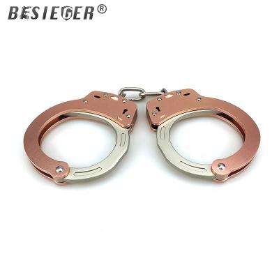 China Handcuffs: 6061-T6 wide range best quality police handcuffs with smooth edge chamfered handcuffs for sale