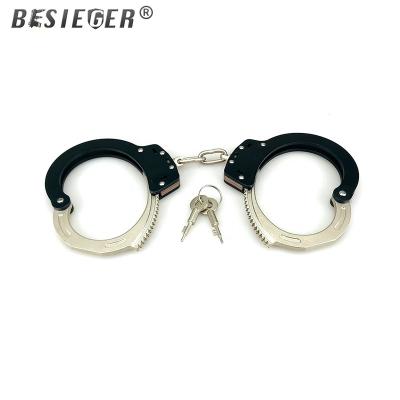 China Handcuffs: 6061-T6 wide range double lock police aluminum alloy lightweight steel handcuffs for military police and police personnel for sale