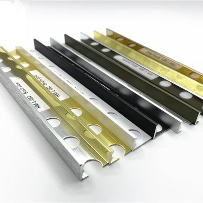 China Metal Standard Aluminum Straight Edge Trim 10mm Heavy Duty Chrome L Shaped Tile Edge Trim for sale