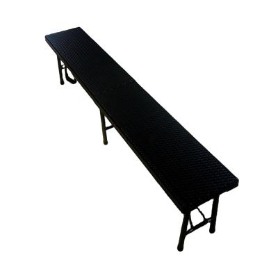 China Lightweight Design Made in China OEM Top Quality Modern Black Wicker Outdoor Garden Bench 6ft Design Folding Chair Bulk Plastic Bench for sale