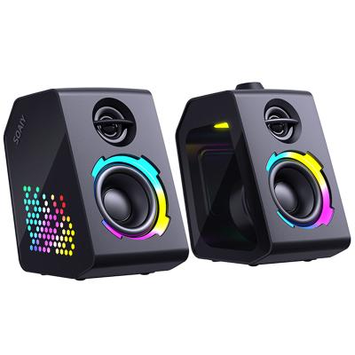 China Yes Soaiy Sh20 Gaming Multimedia Speaker RGB Synced High Fidelity Surround Light - Sound Mini Computer Home Speaker for sale