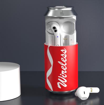 China Ring Pull Style Coke Can Tin Box 2022 New Tws H35t Coke Can Design Coke Shaped Ring Pull Style In Tin Box Gift Package Wireless Earbuds Earbuds for sale