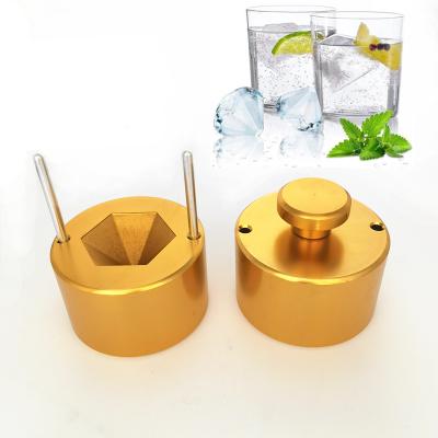 China Sustainable Hot Sales Aluminum Ice Ball Presser Food Grade Diamond Shape Making Machine Ice Ball Mold for sale