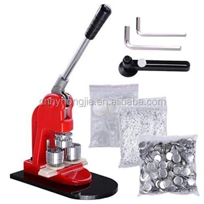 China Hotels DIY Badge Maker 1inch 25mm Push Button Maker Machine With 1000 Pcs Button Parts for sale