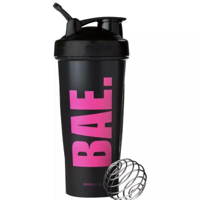 China Wholesale 600ml Ball GYM Stocked Mixing Plastic Protein Shaker Bottle Sport Drinking Bottle With Custom Logo for sale