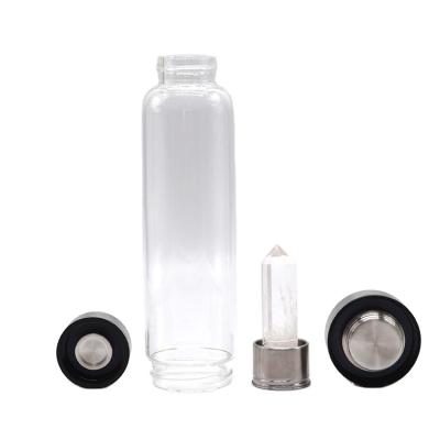 China Crystal Water Bottle Elixir Clear Quartz Netual Crystals and Cup Stored Premium Healing Stones Energy for sale