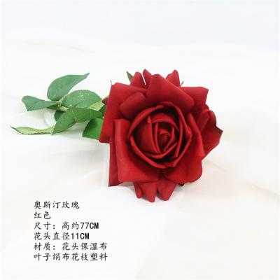 China Simple Fashional Real Eternal Wedding Latex Real White Red Blue Artificial Touch Rose Flower For Wedding Decoration for sale