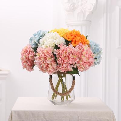 China D-HY005 Hot Sell Silk Green White Preserved Artificial Hydrangeas Flowers Wedding For Home Decoration for sale