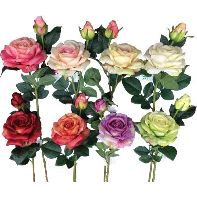 China O-X481 Touch Eco-friendly Wholesale High Quality Real Artificial Roses Pure White Latex Rose Wedding Decoration Advanced Technology Roses for sale