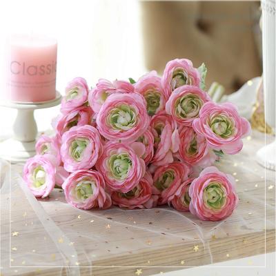 China Beautiful Colorful Durable Y-H063 Wholesales Peony Flower Burgundy Silk Peony Blooms 3 Head Faux Silk Peonies Bouquet Flowers For Decor for sale