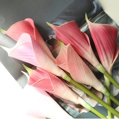 China Fashional Home Party Decoration Flowers PU Material Faux Artificial Calla Lily Flower Stem for sale