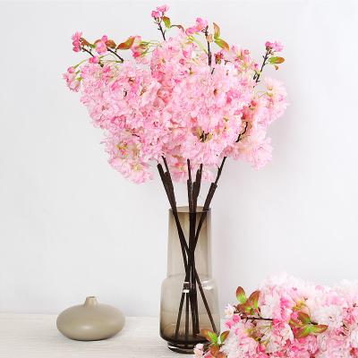 China Factory direct O-X256 cherry blossom table centerpiece eco-friendly pink wedding flowers real touch artificial silk cherry blossom branches for sale