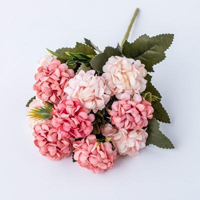 China Touch Artificial Silk Real Hydrangea Single Stem Wedding Flowers Hydrangeas O-X0057 Artificial Flower Wholesale Eco-friendly for sale