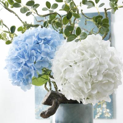 China Fashional C-H004 Wholesale Artificial Real Touch Hydrangea Silk Flowers For Wedding Decor for sale