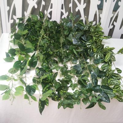 China O-X155 Central Statistical Institute Handcrafted Popular Artificial Boston Ivy Leaf Eucalyptus Leaves Plant Wall Hanging Artificial Flower Vines Wedding Hanging for sale