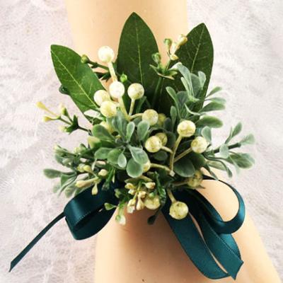 China Y-Q016 Handmade Artificial Greenery Flower Corsage Wrist Romantic Hot Selling Bridal Flowers For Wedding Decor for sale