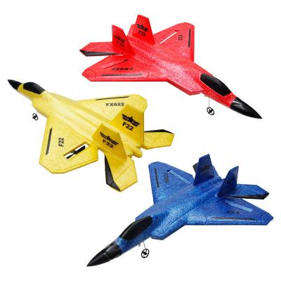 China FX622 RC Plane Remote Control Aircraft F22 Model Toy Small Foam Glider With Lights Fighter for Upgrade 2.4GHz Frequency for sale