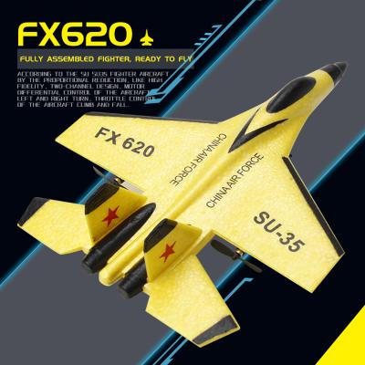 China Maximum Flight Time 10-20min Epp Foam Airplane Fx-620 Rc Glider Su-35 Rc Airplane 2.4g Remote Control Fighter Hobby Plane for sale