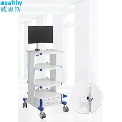 China Aluminum Alloy MA-Hospital Trolley Hospital Workstation Endoscope Trolley Endoscopy Tower with Medical Mute Wheels for sale