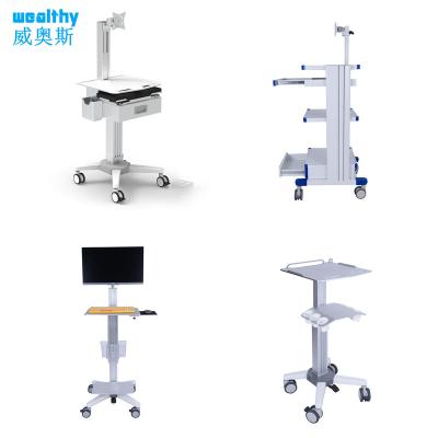 China Contemporary Ultrasound In-removable Medical Computer Cart Hospital Trolley With Aluminum Alloy Endoscopy Trolley for sale