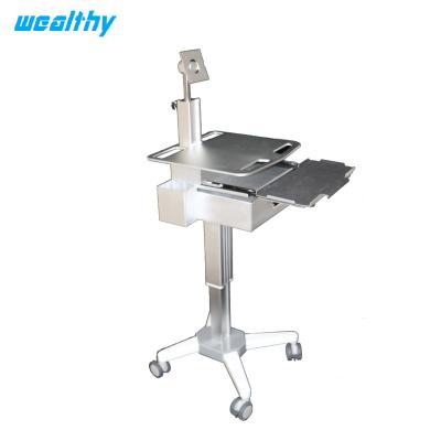 China Contemporary In-silent Wheels Computer Cart For Patient Medical Computer Workstation Carts With Drawer for sale