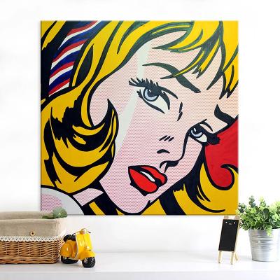 China Modern Women Face Modern Creative Pop Art Oil Painting Fashion Art For Wall Decor In Shop Bar Club for sale