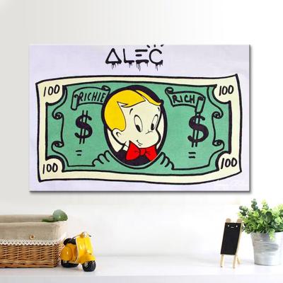 China Modern Alec Monopoly Oil Painting On Canvas Hand Painted Pop Art Paintings Money Art Graffiti Art Wall Decor Design for sale