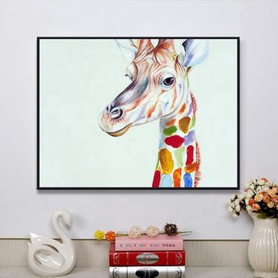 China Best Selling Modern Art Paintings Handmade Bright Animal Colorful Cute Deer Wildlife Oil Paintings For Wall Art Decor for sale