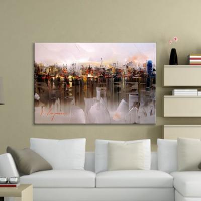 China Modern Hot Sale Modern Abstract Wall Art Decor Canvas Oil Painting Hand Painted Cityscape for sale