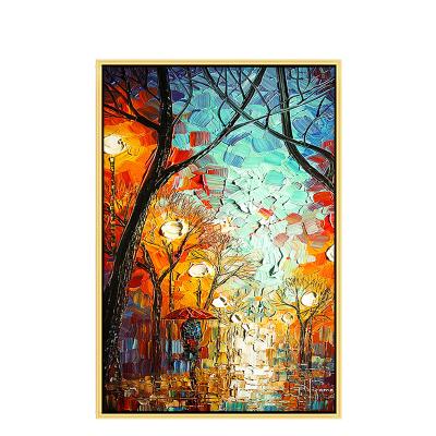 China Most Popular Modern Hand Painted Modern Cityscape Wall Art Canvas Oil Painting Palette Knife Abstract Painting For Home Decoration for sale