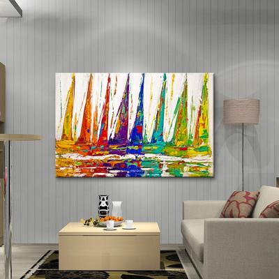 China Beautiful Modern Hot Selling Popular Abstract Handmade Palette Knife Canvas Oil Painting Wall Decor Handmade Pictures for sale