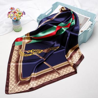 China Wholesale Fashion Custom Digital Printing 90*90cm Square Scarves 100% Silk Scarf Printed Logo Women Head Satin Scarves for sale