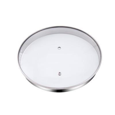 China Sustainable G Type Tempered Glass Jar Cover Lid With Stainless Steel Ring - G003 for sale