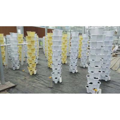 China Plastic Modern Outdoor Tower Plant Pots Plastic Flower Pots Stackable for sale