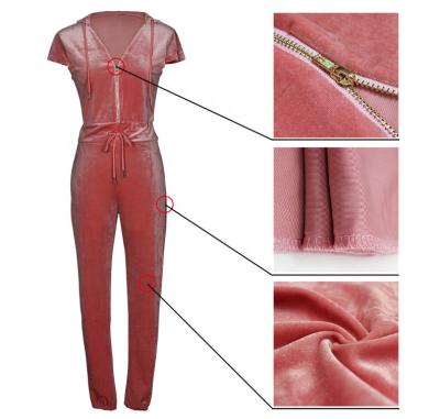 China OEM anti-pilling pink waist tie female overalls/black casual tight stretch polyester summer stretch pant women skin pant velvet overalls long for sale