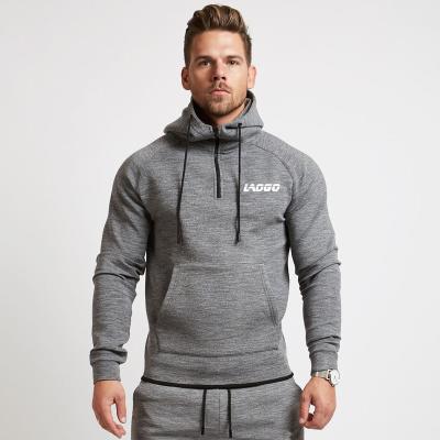 China Custom Anti-Wrinkle Mens Gym 1/4 Zipper Pullover Men's Streetwear Gray Anti-Shrink 1/4 Hoodies With Hood for sale