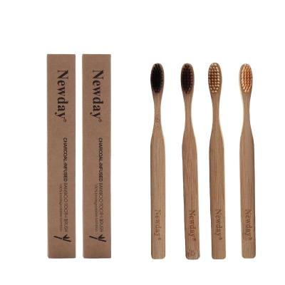 China Disposable Wholesale Customized Protective Natural Disposable Mini Hotel Bamboo Toothbrush for sale