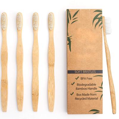 China Supply Wholesale Disposable Eco Friendly Recyclable Bamboo Toothbrush Hotel Adult Clean Tooth for sale