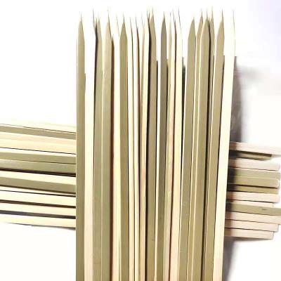 China Easily Cleaned Organic Premium Bamboo Flat Skewers BBQ Kebab Meat And Fruit Food Skewers for sale