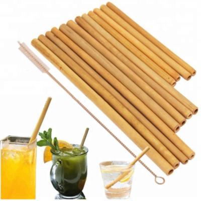 China Customized Reusable Drinking Organic Logo Eco-Friendly Natural Bamboo Straw for sale