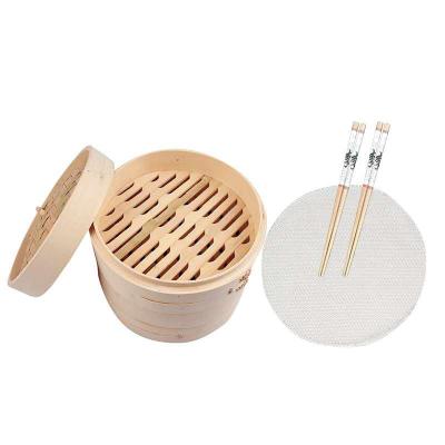 China Sustainable 100% Natural Bamboo Asian Food Bamboo Steamer for sale