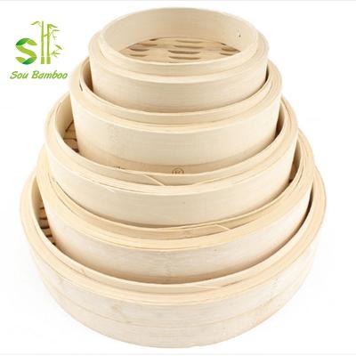 China 4-12 Inch 100% Sustainable Chinese Natural Bamboo Handmade Bamboo Steamer For Food Cooking for sale