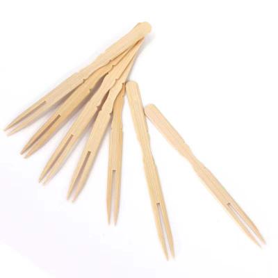 China Disposable Fruit Forks Disposable Bamboo Cocktail Fork With Custom Logo for sale