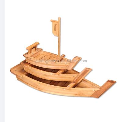 China Sustainable Hot Sale Wooden Sushi Boat Custom Sushi Boat for sale