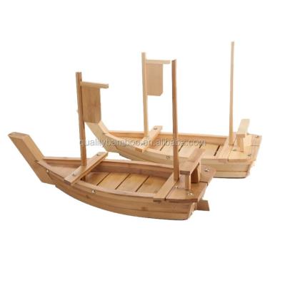 China Sustainable Wholesale Goods Japanese Natural Bamboo Wooden Sushi Boat for sale