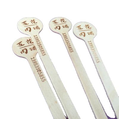 China Good Quality Beautiful Sustainable High Temperature Resistant Bamboo Wooden Coffee Stir Sticks for sale