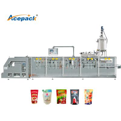 中国 Full automatic Doypack Shampoo Filling and Sealing Horizontal Packaging Machine Production line 販売のため