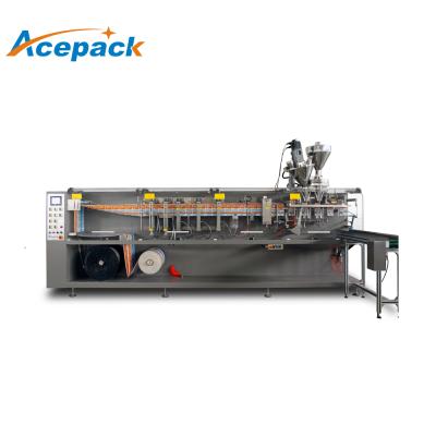 China Shanghai Acepack Elegant design coconut oil hanging hole flat pouch premade horizontal packing machine with filling station for sale