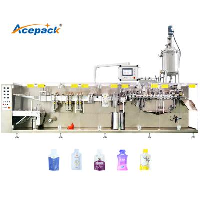 China Good Price High Speed Bottle Shaped pouch packing machine for liquid or ketchup pouch packing for sale